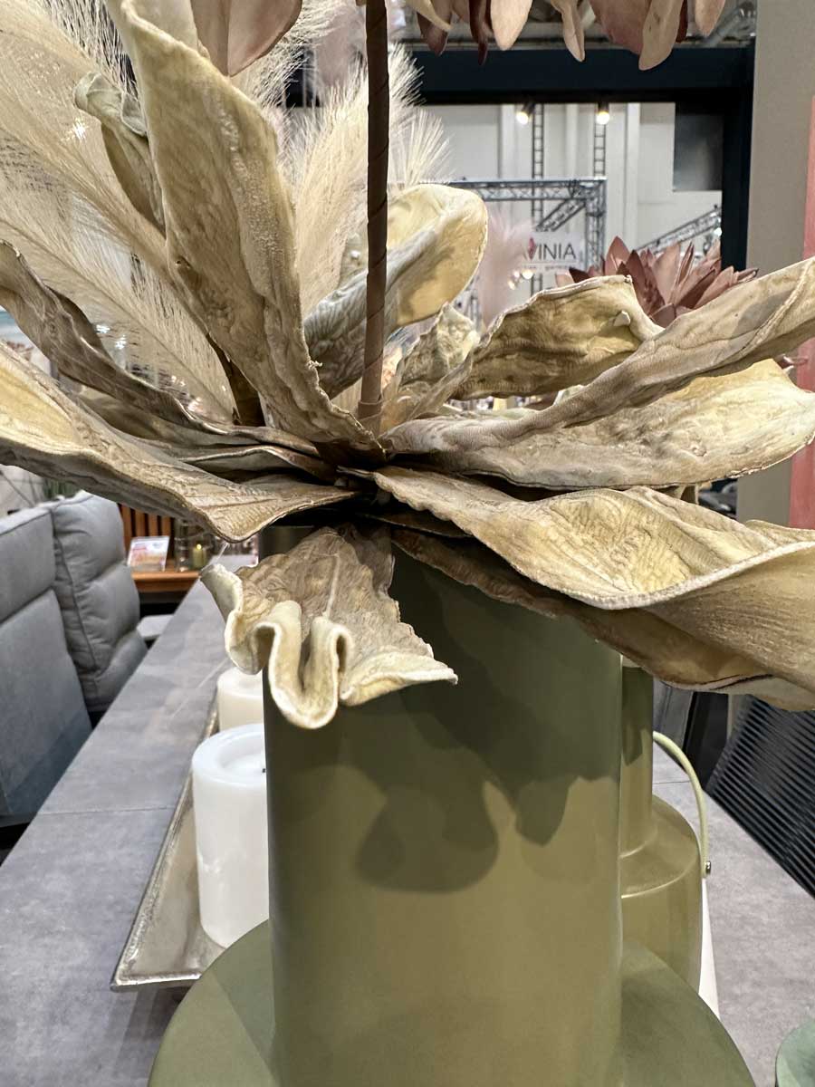 LS-LebenStil Odense Bodenvase 55cm Oliv Grün Alu