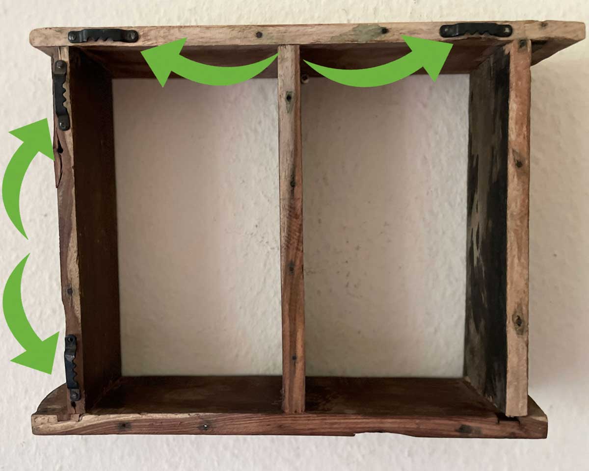 LS-LebenStil Küche & Haushalt Wandregal Holz 31x25cm Braun Ziegelform
