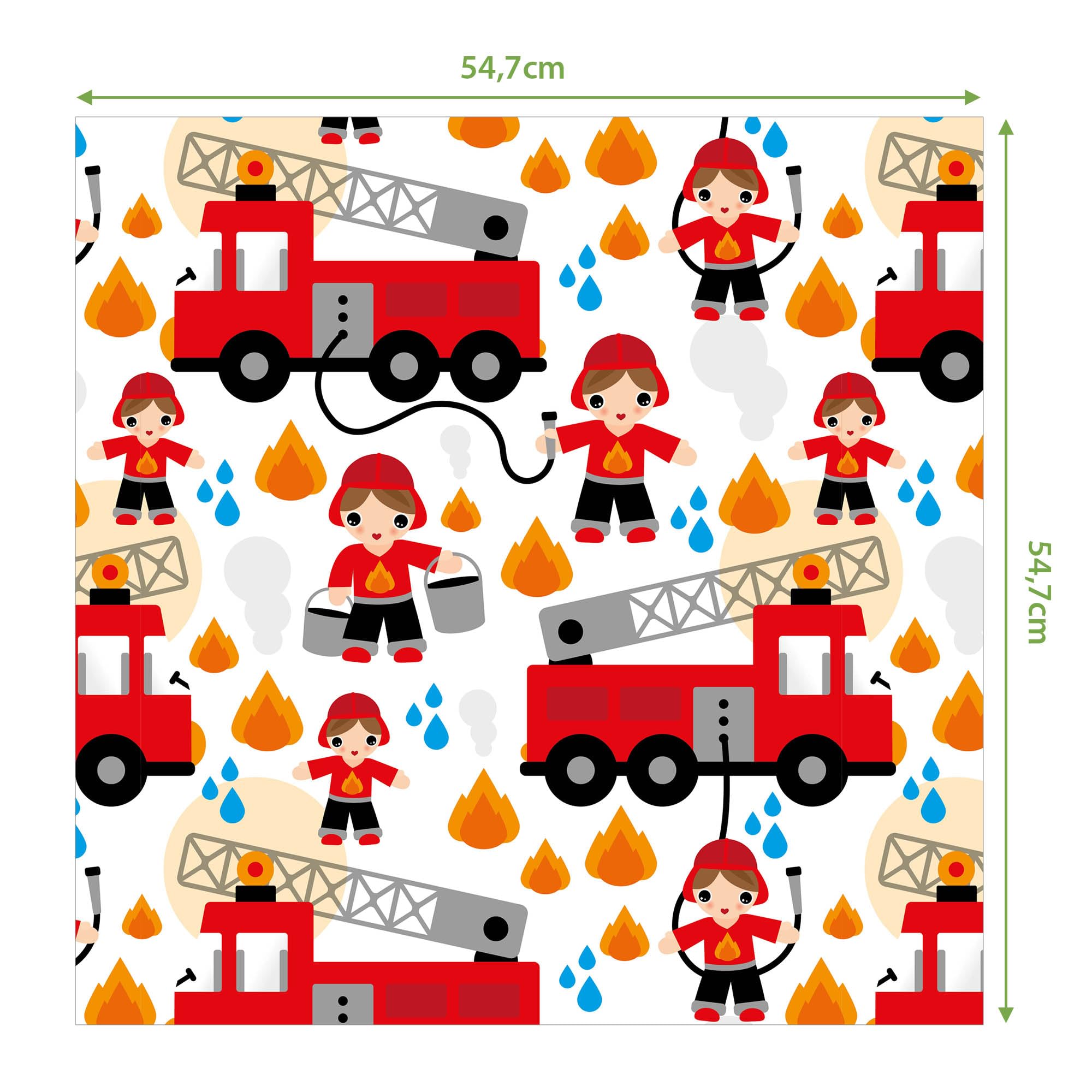 Banjado Möbelfolie Feuerwehr Tischfolie 55x55 Kinder