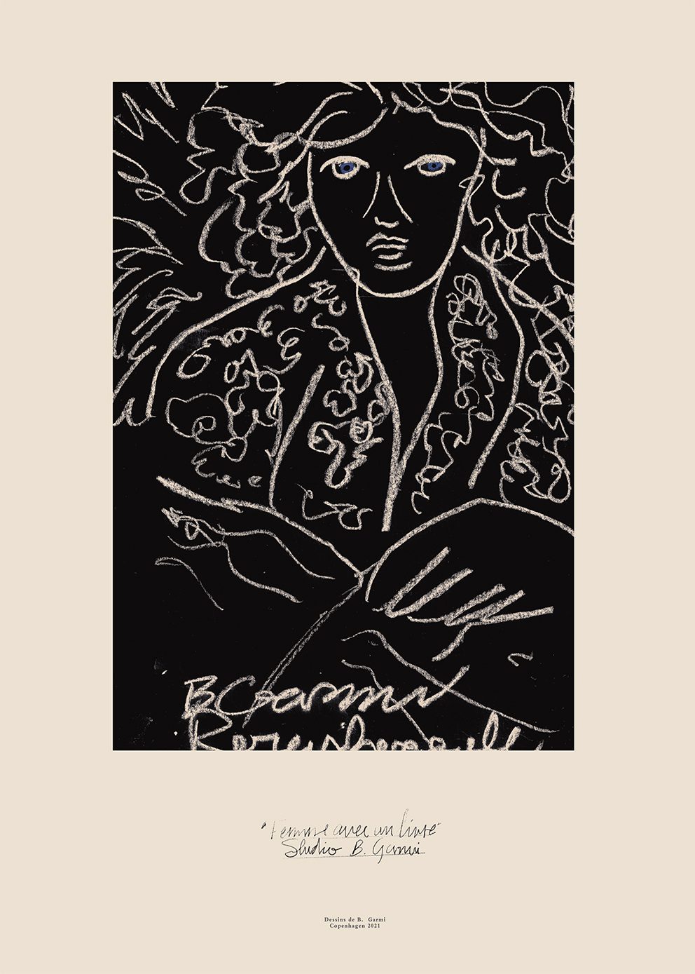 The Poster Club Woman With A Book Poster 30x40 cm Beige