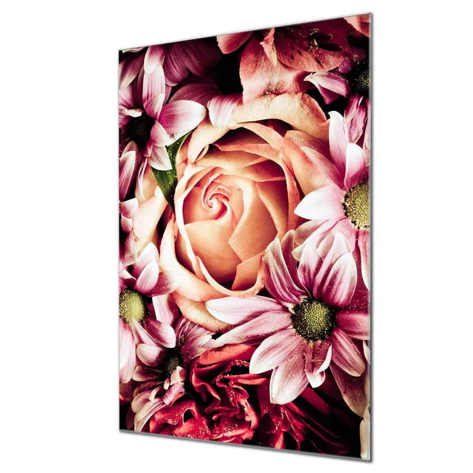 Banjado Magnettafel Brautstrauss Rosen Board 40x60 Glas