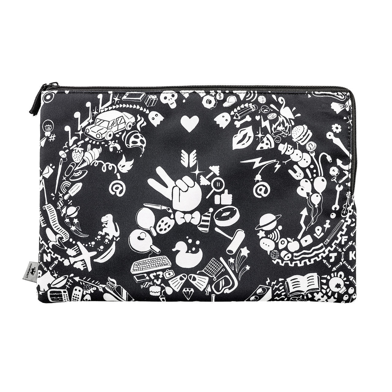 Mineheart Fashion New World Damask Clutch Tasche Schwarz 26x20 cm