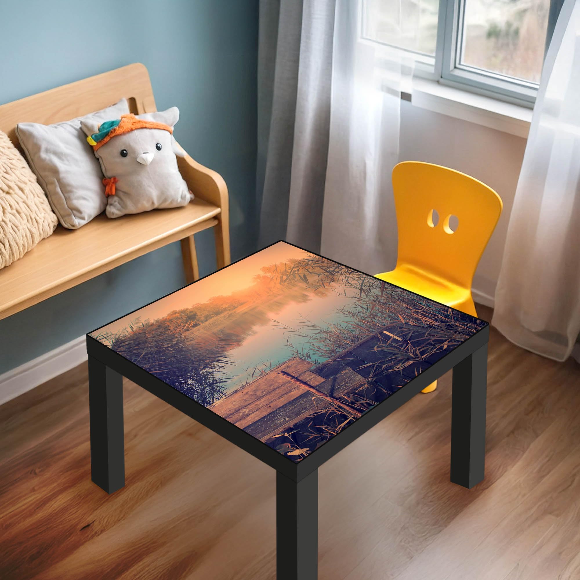 Banjado Möbelfolie Tischfolie Bank Am See 55x55 cm selbstklebend