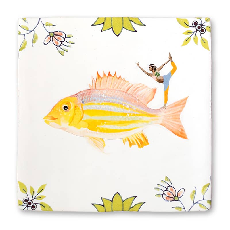 StoryTiles Delft Blue In de flow Fliese 10x10 cm Yoga