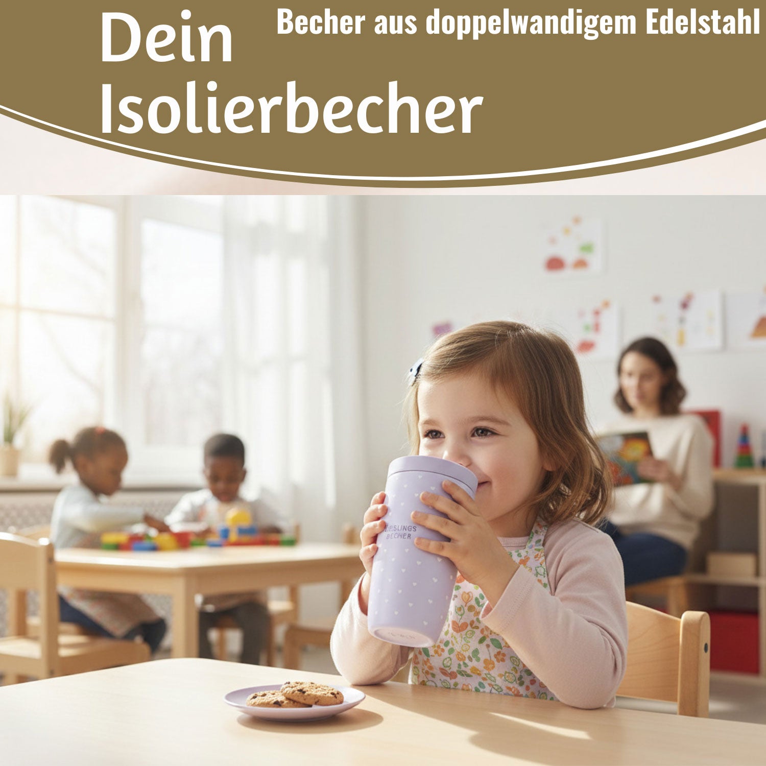 LS-LebenStil Thermobecher Lieblingsbecher 350ml Edelstahl lila