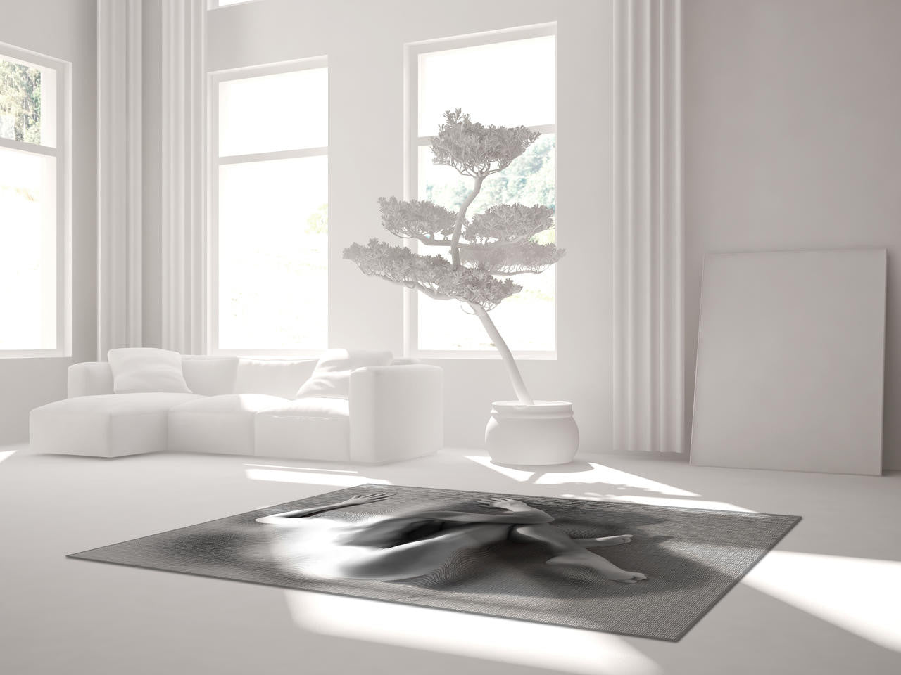 Mineheart Compress Teppich Grau 200x300 cm Plüsch