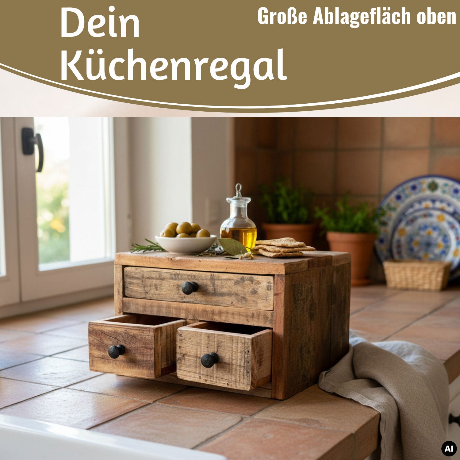 LS-LebenStil Möbel & Wohnen Aufbewahrungsbox Dehli Holz 30cm braun