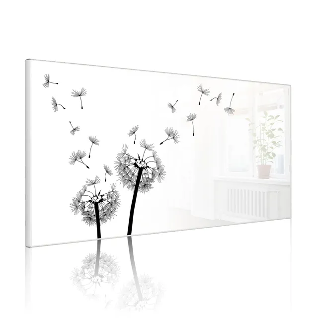 Banjado Magnettafel Pusteblume 2 78x37 cm Metall Weiß
