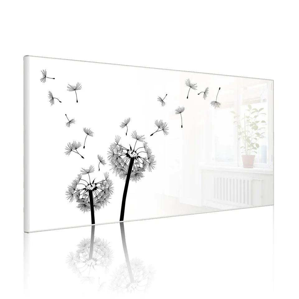 Banjado Magnettafel Pusteblume 2 78x37 cm Metall Weiß