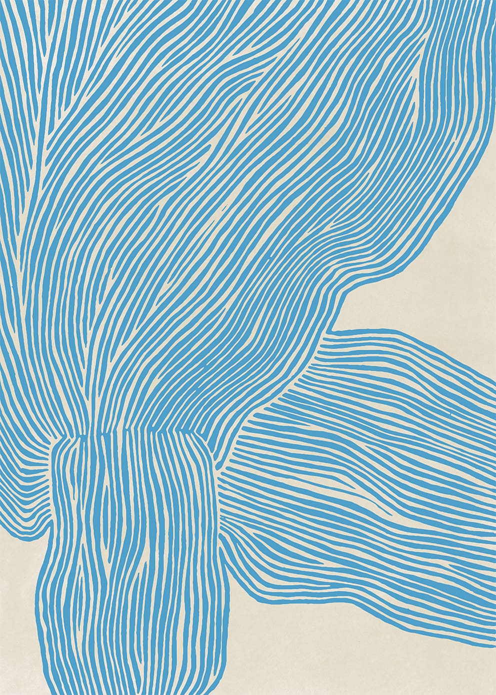 The Poster Club The Line Blue Leinwand 30x40 cm gerahmt