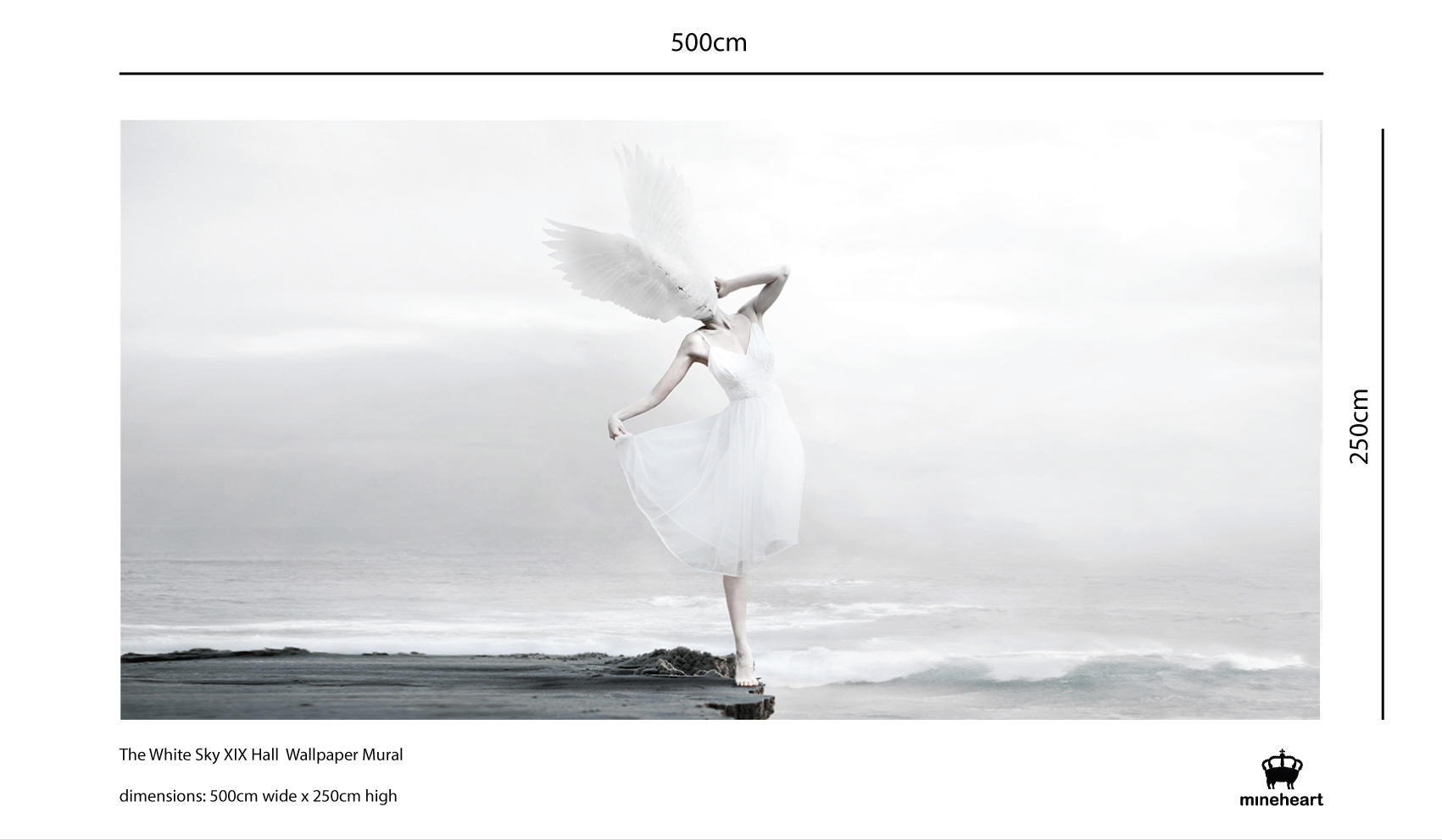 Mineheart White Sky XIX Fototapete weiß 250 x 300 cm