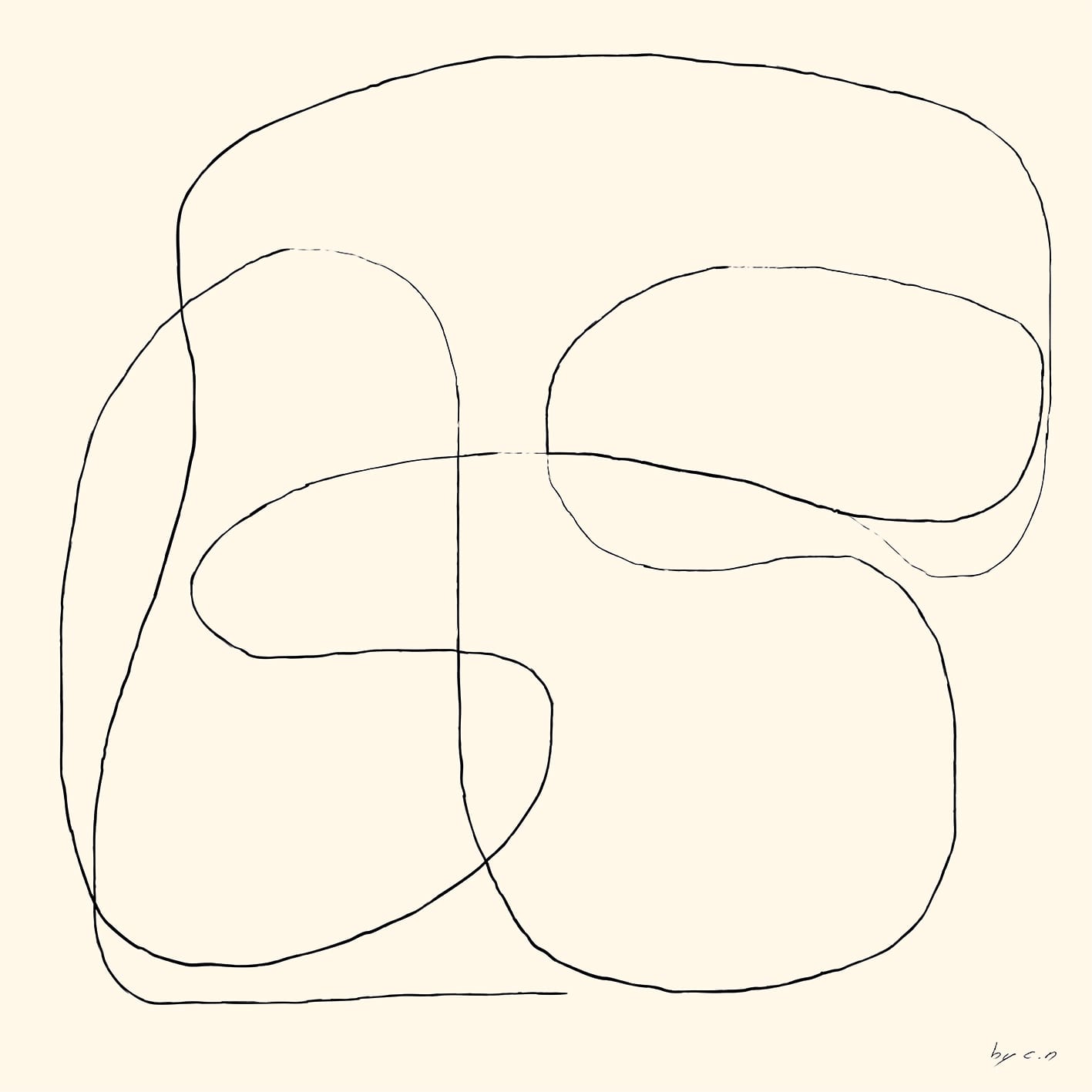 The Poster Club Figure 03 Kunstdruck 50x50 cm Beige