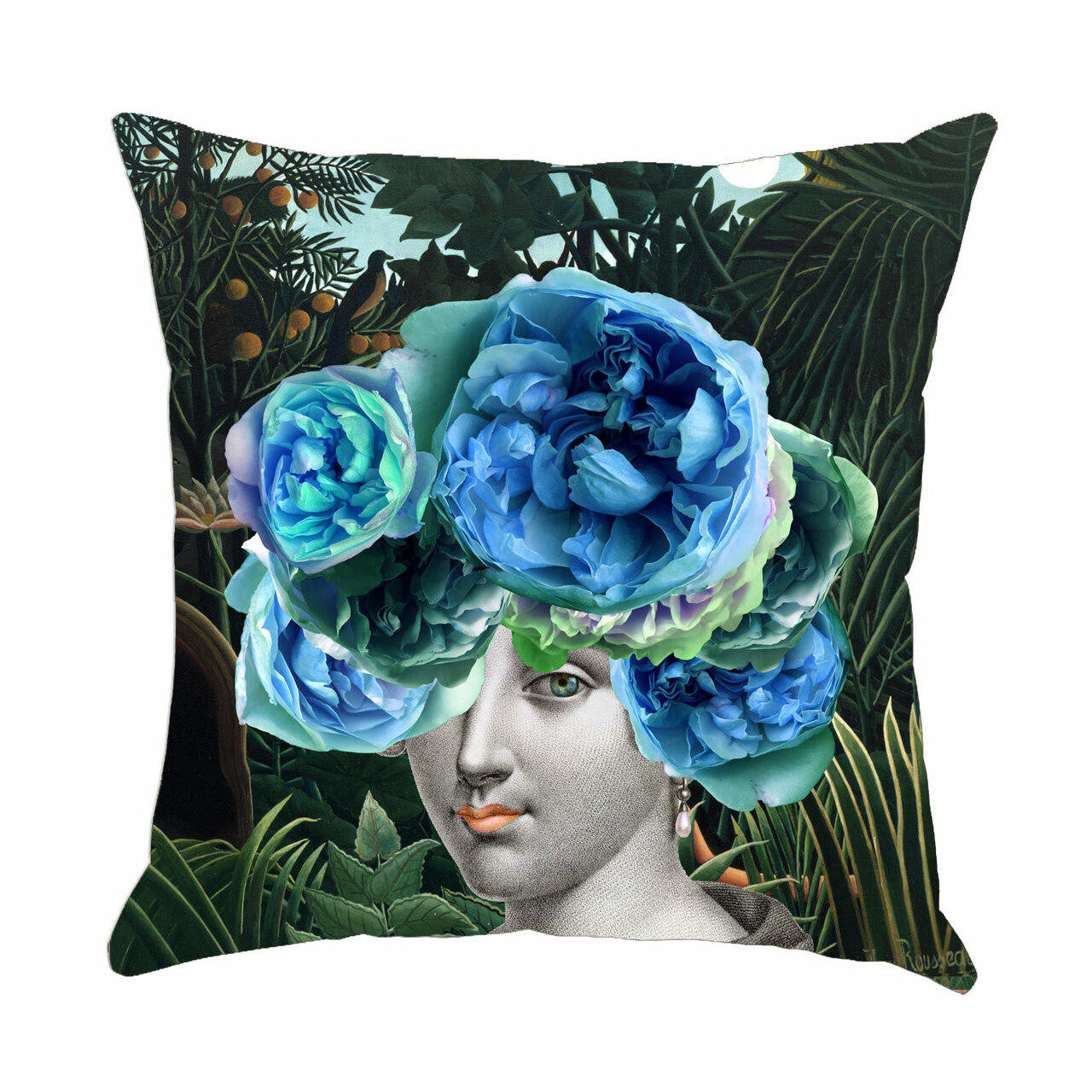 Mineheart English Rose in the Jungle Blue Kissen 46x46 cm