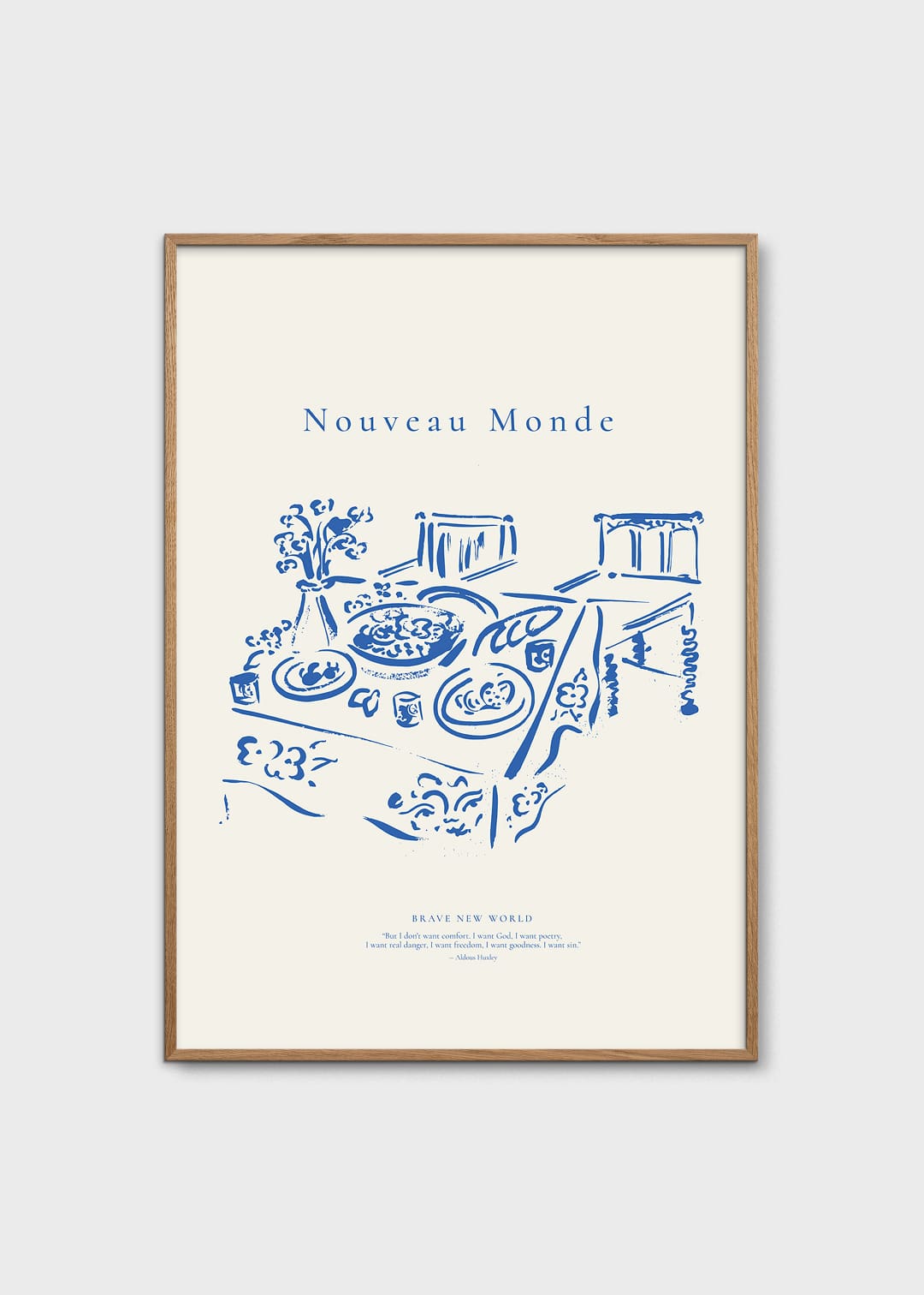 The Poster Club Art Prints Nouveau Monde Poster A4 beige-blau