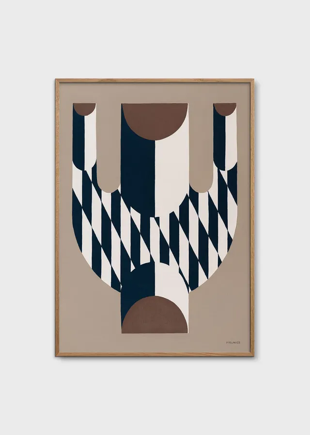 The Poster Club Vase with Diagonal Poster 30x40 Beige