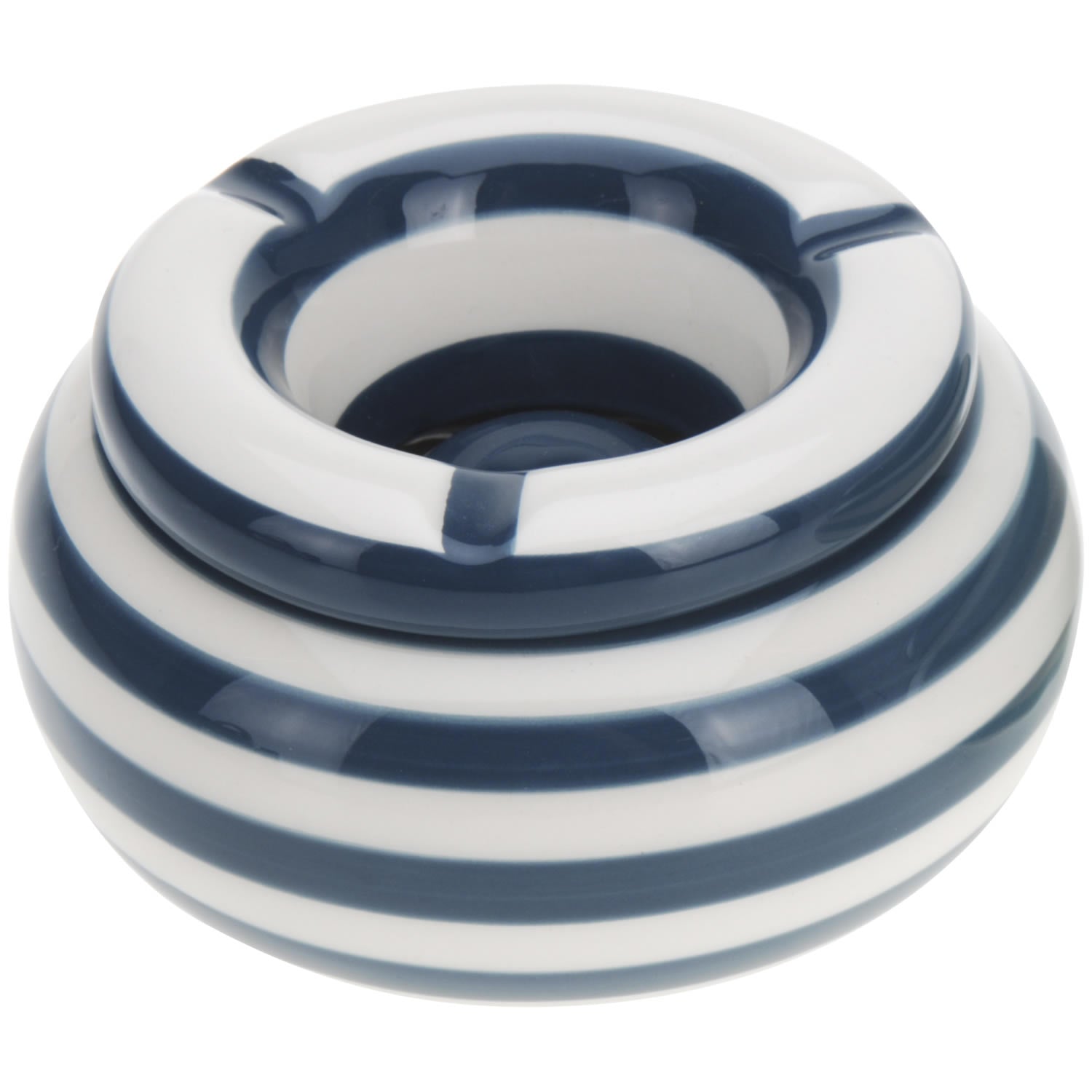 LS-LebenStil Küche & Haushalt Sturmaschenbecher 11x6cm Blau Weiß