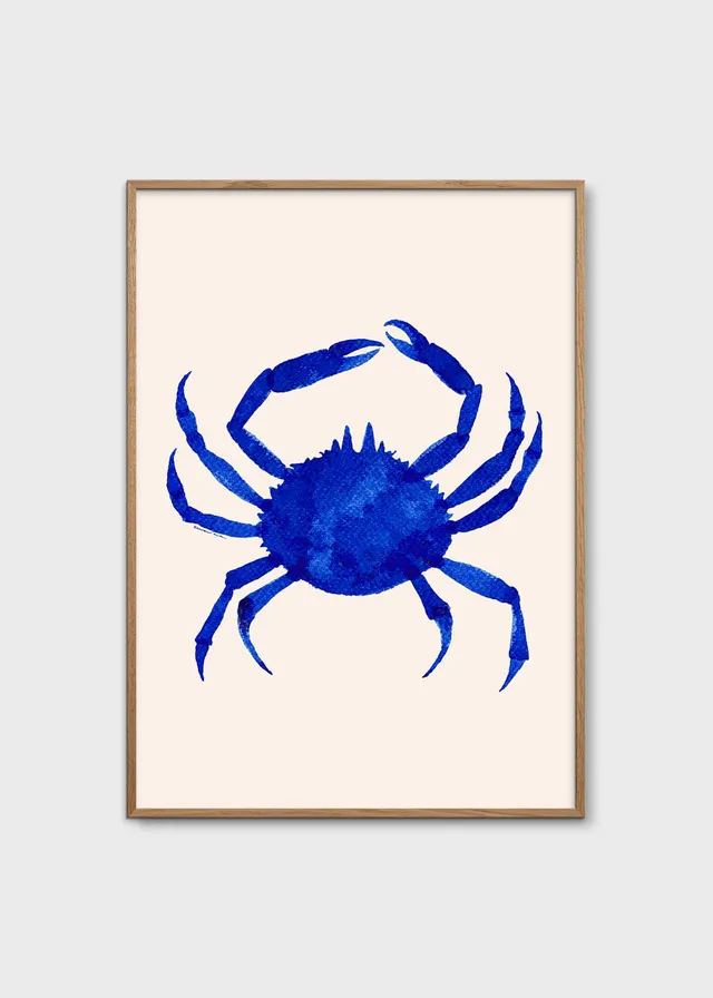The Poster Club Art Prints Cangrejo de Noche Poster A4 blau