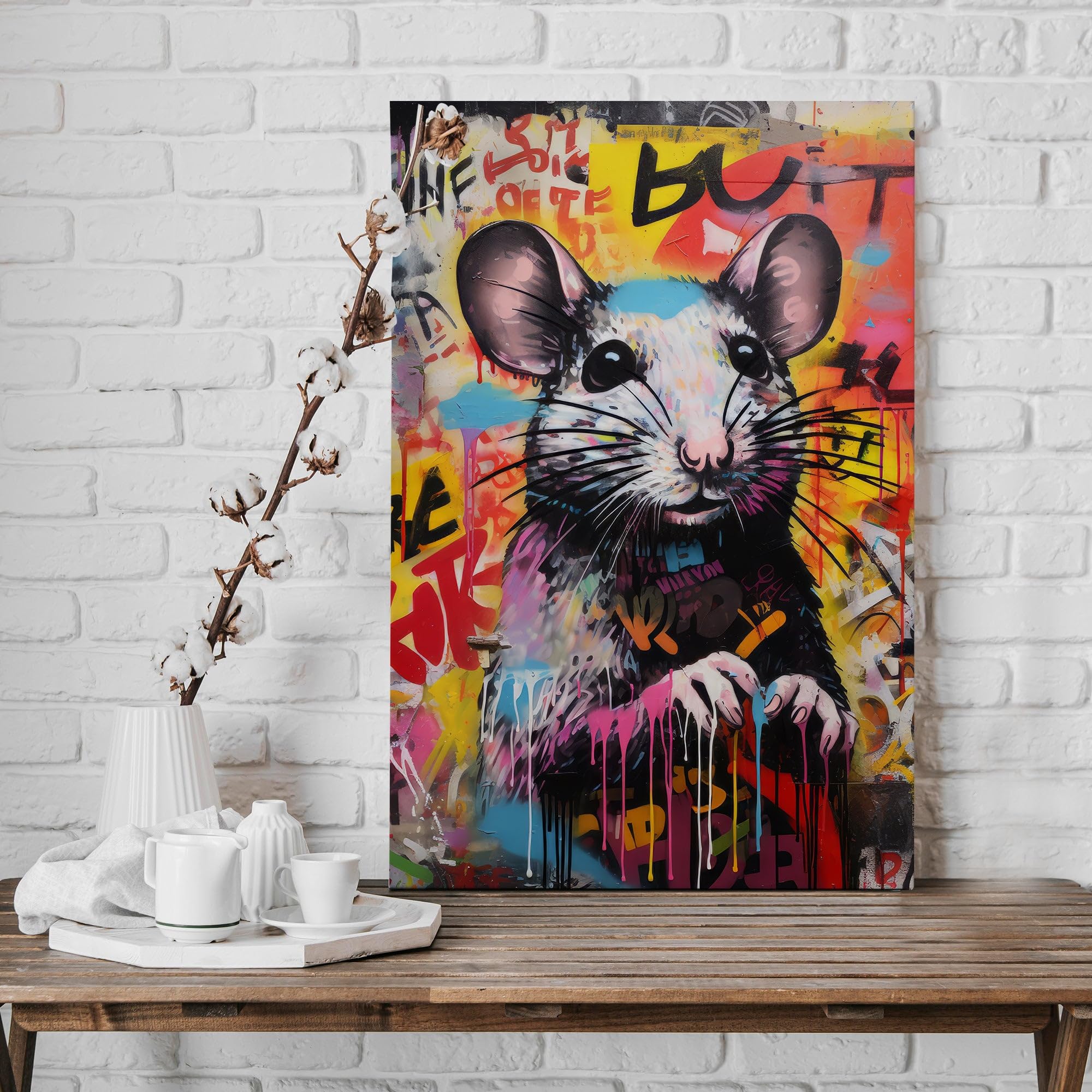 Hustling Sharks Wandbilder Rat Problem Leinwand 60x90 cm Tierbild