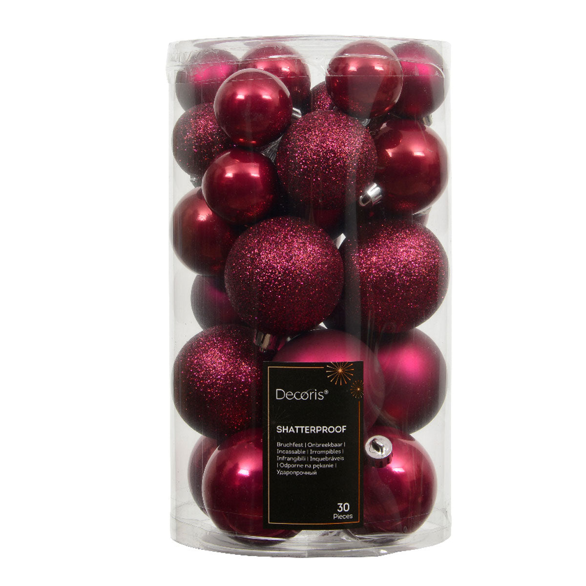 LS-LebenStil Festive Weihnachtskugeln Pink 30 Stück 4-6cm