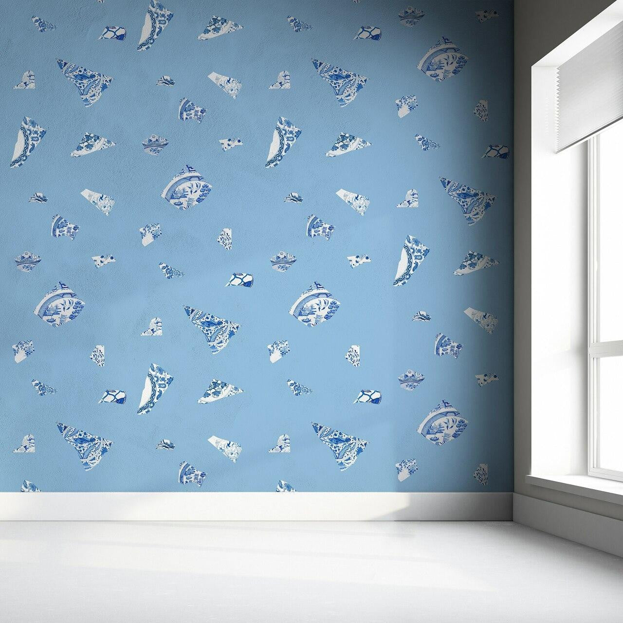 Mineheart Blue Plate Tapete Blau Vlies 52cm x 10m