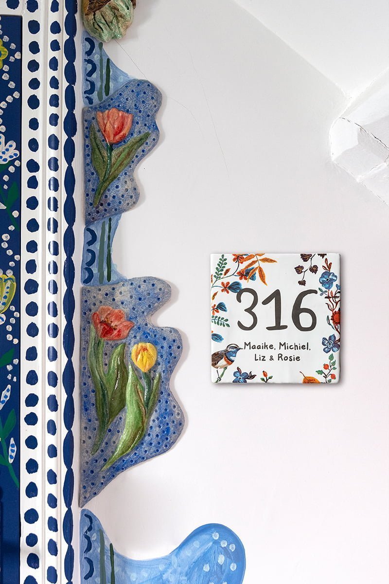 Storytiles Delft Blue Meise Fliese M 13x13 cm Hausnummer