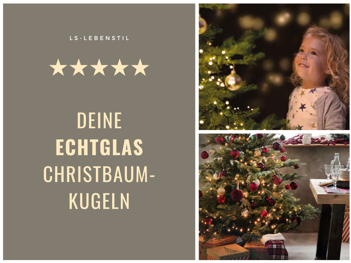 LS-LebenStil Weihnachtskugeln Glas Braun Espresso 6cm 18-20er