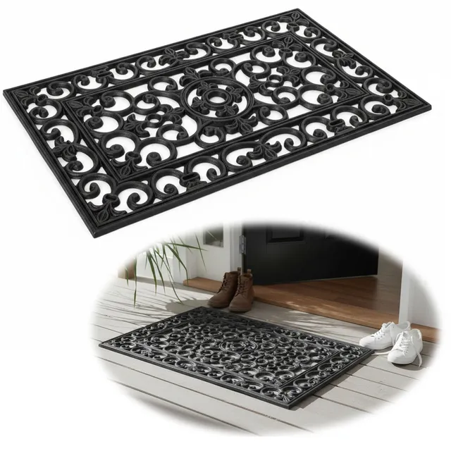 LS-LebenStil Möbel & Wohnen Türmatte Gummi Filigran 75x45cm Schwarz