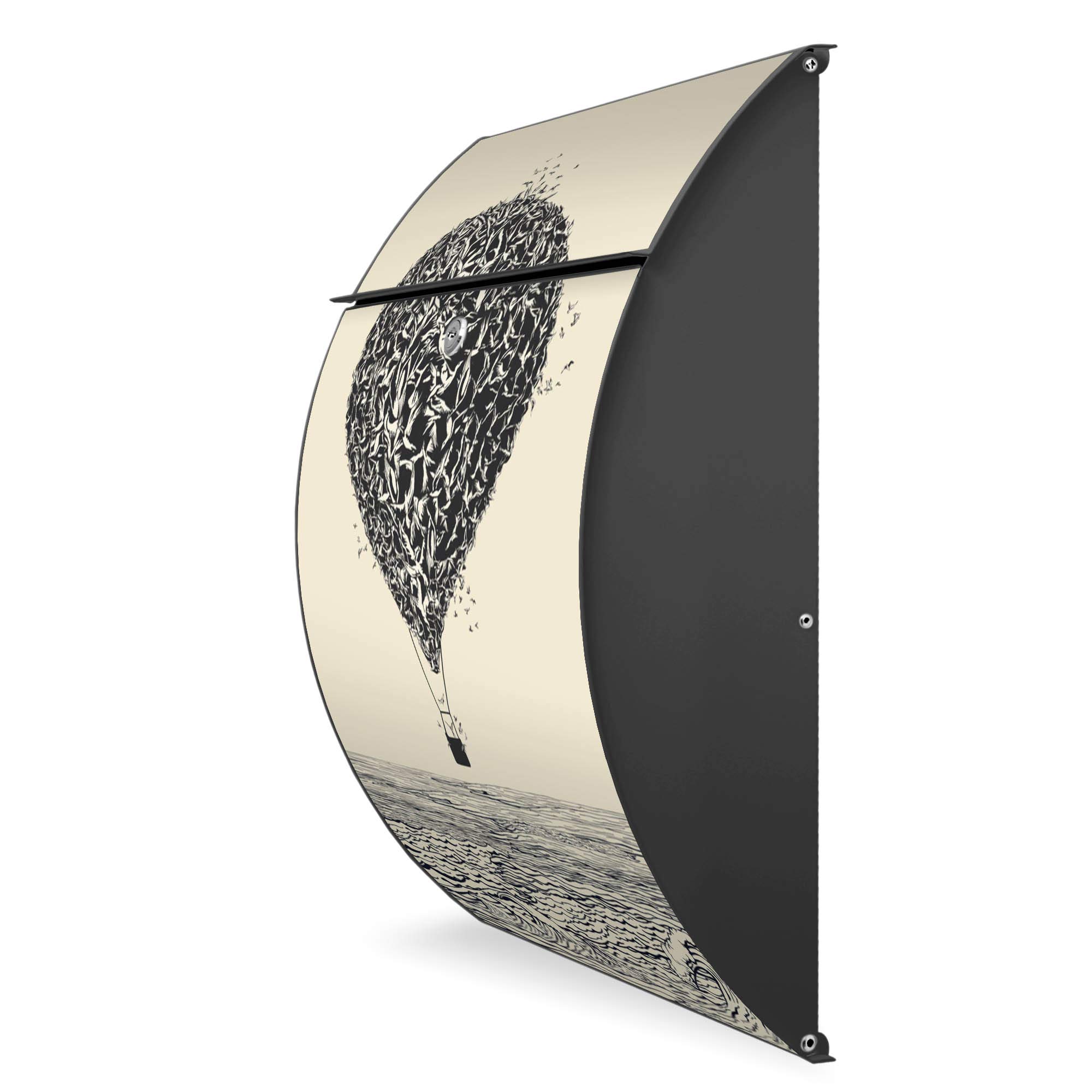 Banjado Riviera Briefkasten anthrazit Motiv Lift A4