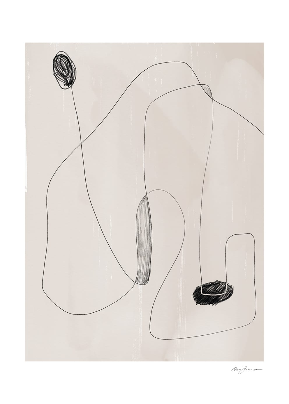 The Poster Club Paradox Kunstdruck 30x40 beige abstrakt