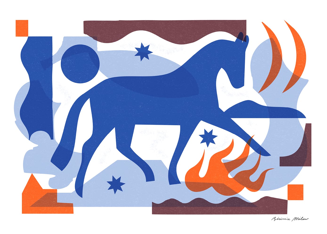 The Poster Club Tsar Kunstdruck 30x40 cm Tiermotiv Blau