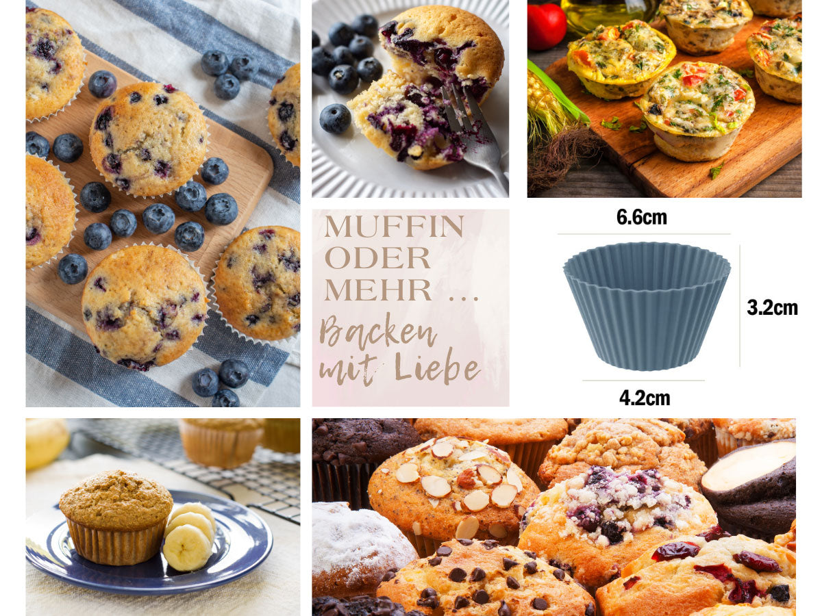 LS-LebenStil Silikon Muffinförmchen 8 Stück flexibel
