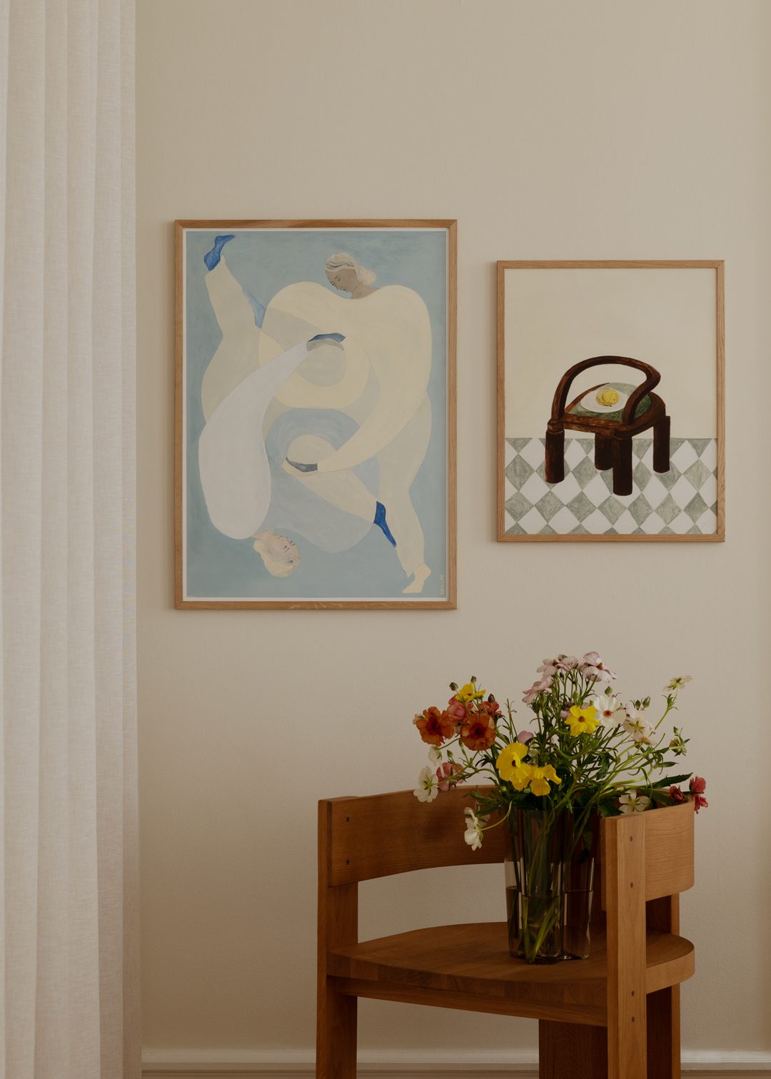 The Poster Club Art Prints Chair with Fruit Poster A4 beige
