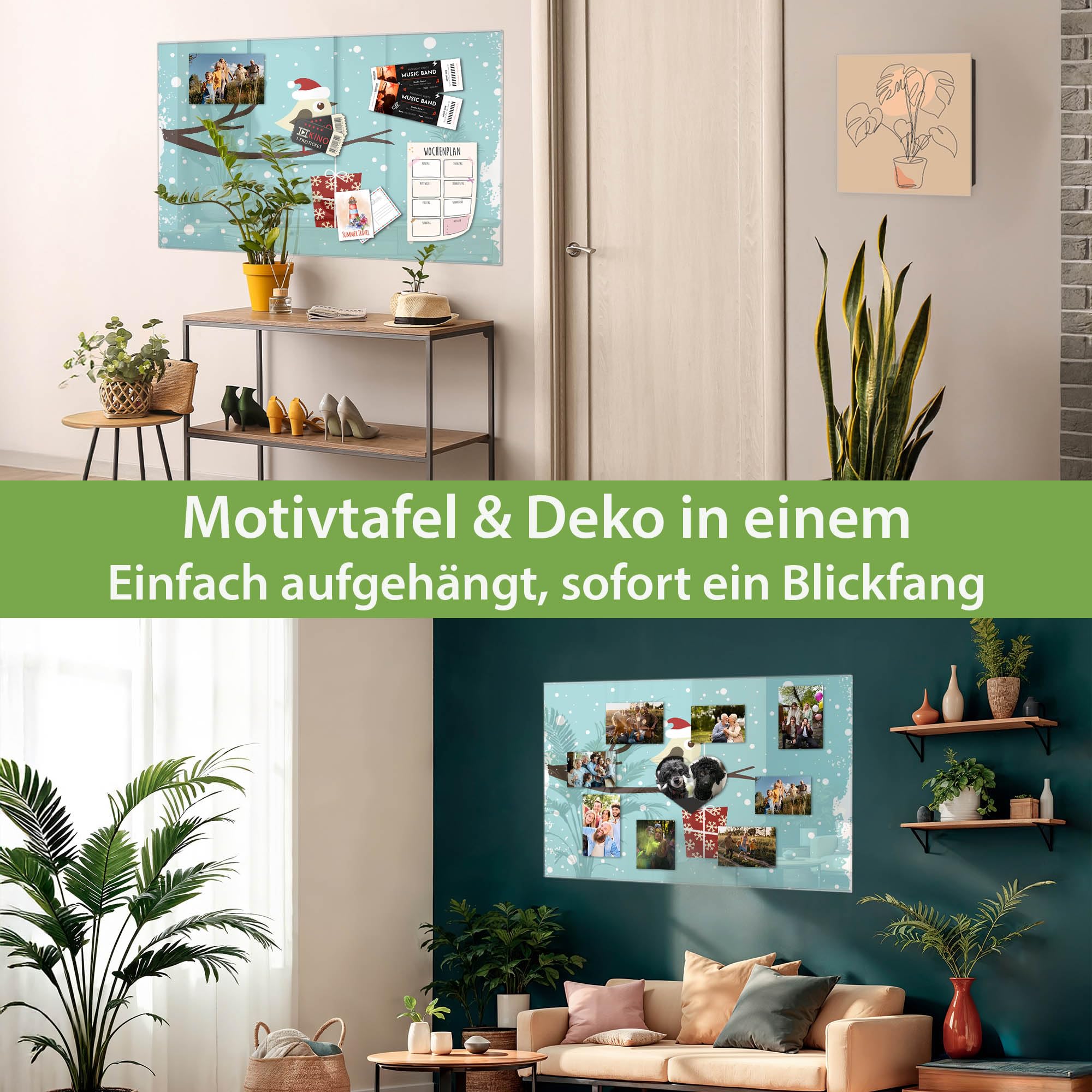 Banjado Magnettafel Weihnachten Magnetboard 120x80 cm