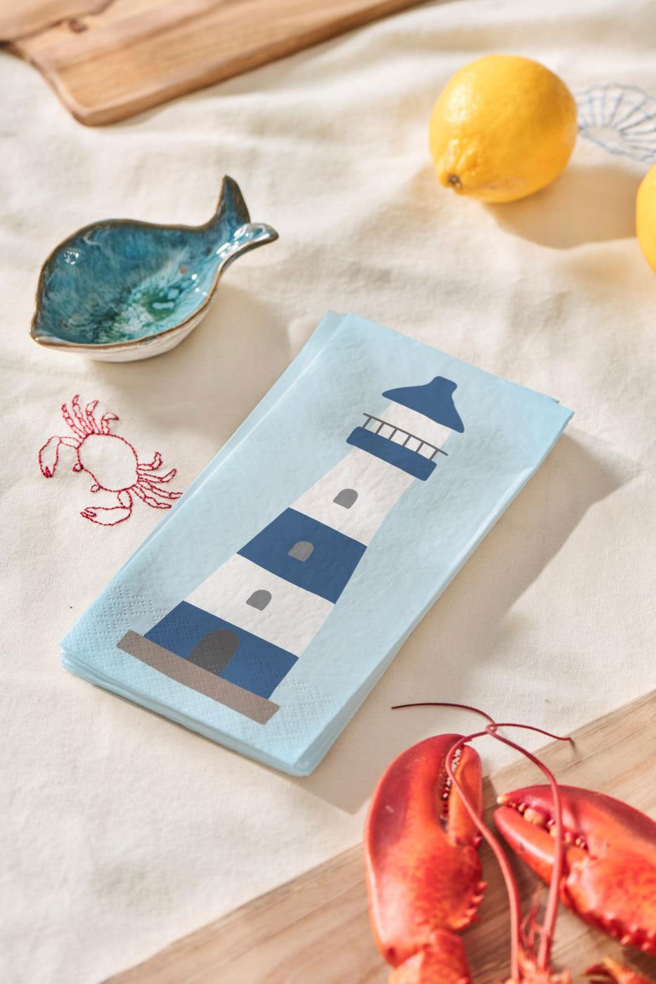 LS-LebenStil Servietten Leuchtturm 40x40cm 16 Stück