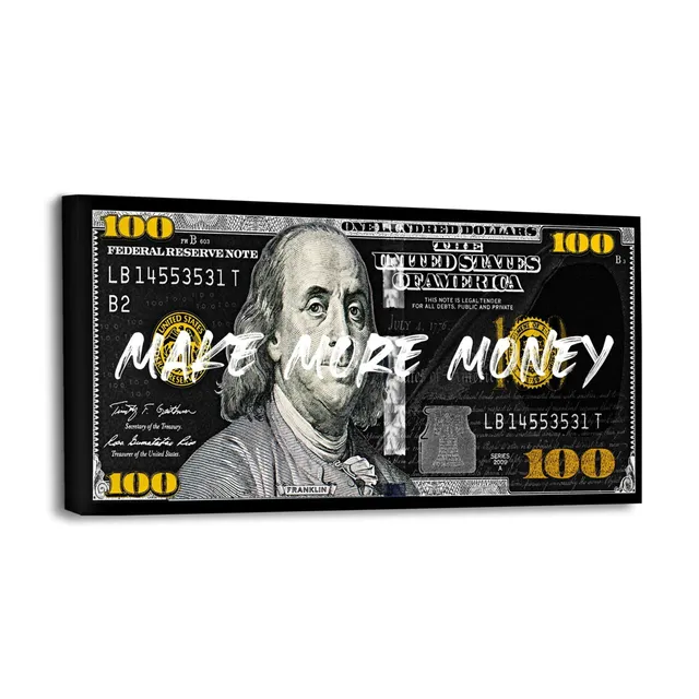 Hustling Sharks Make More Money Leinwandbild 60x30cm Büro