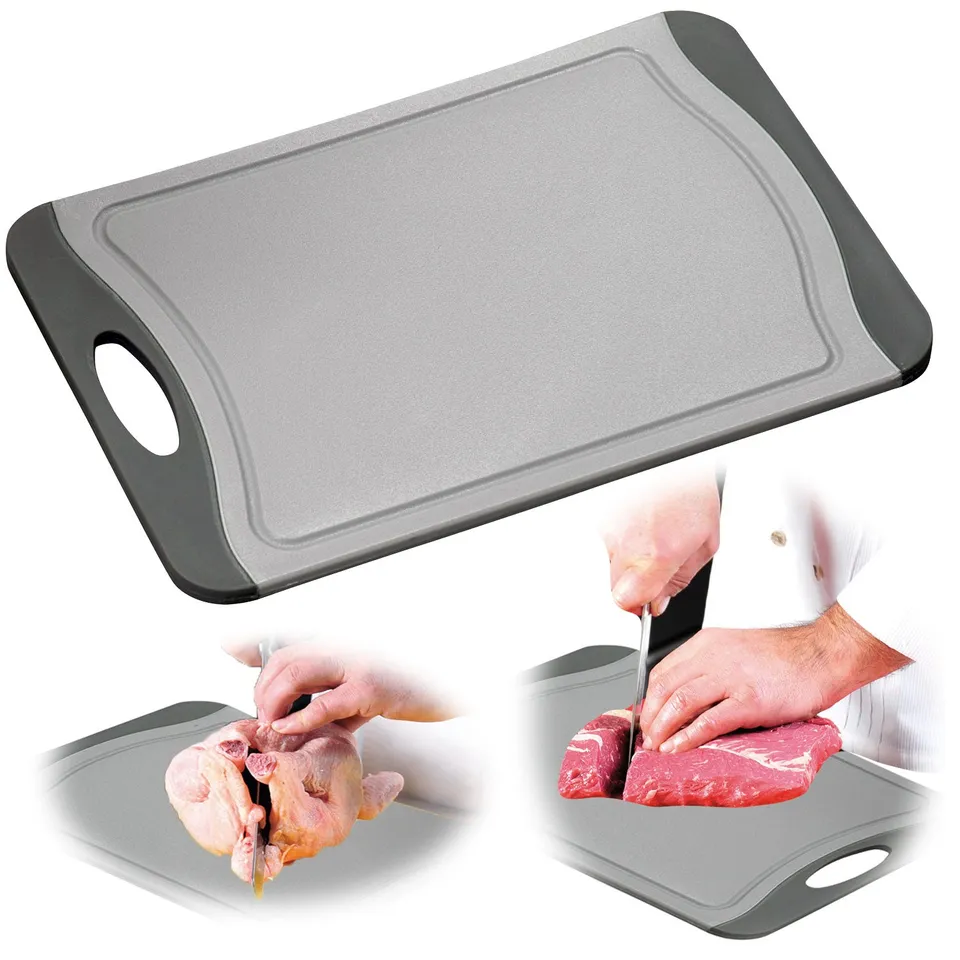 LS-LebenStil Tranchierbrett 36cm grau rutschfest PE