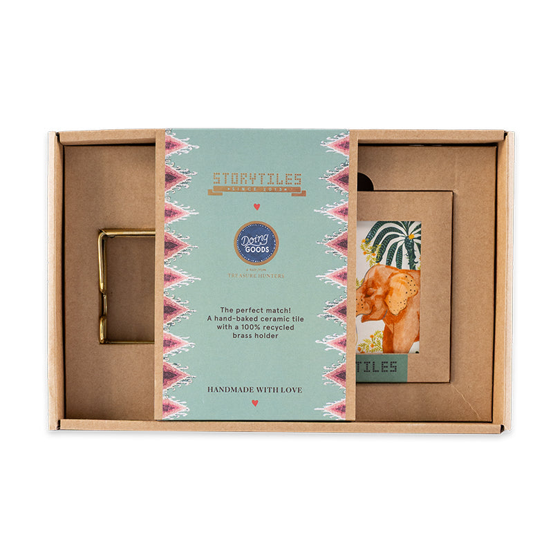 Storytiles Gift Sets Holding on to you Fliese 10x10 cm Elefant