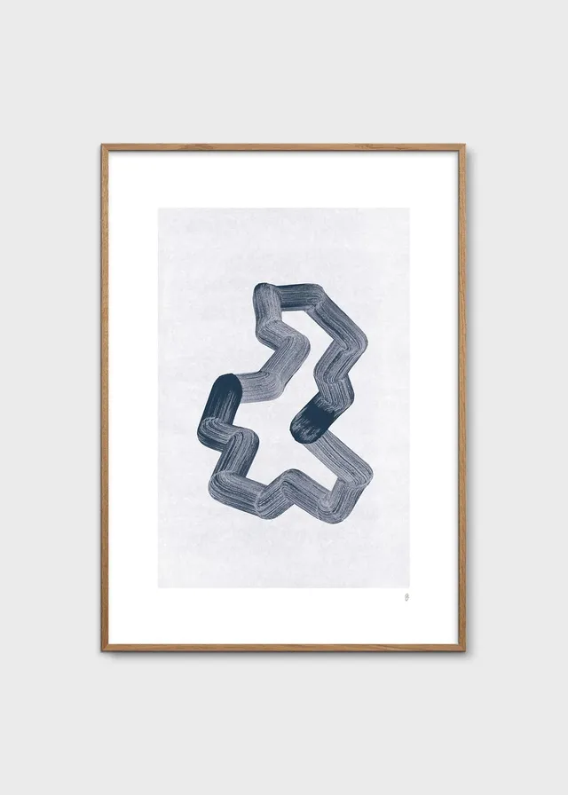 The Poster Club Art Prints Lineshape 01 Poster 30x40 blau
