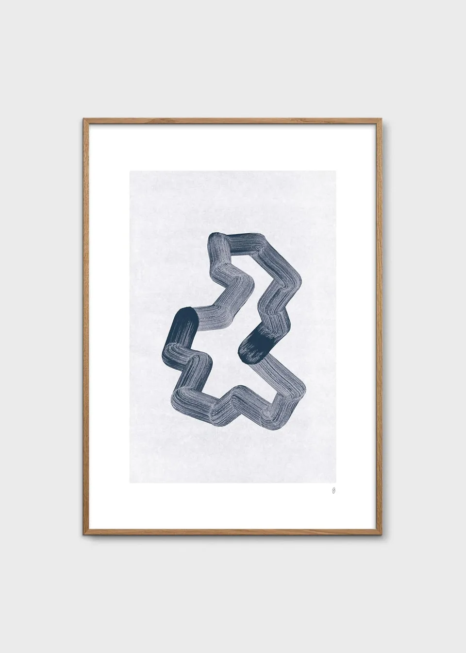 The Poster Club Art Prints Lineshape 01 Poster 30x40 blau