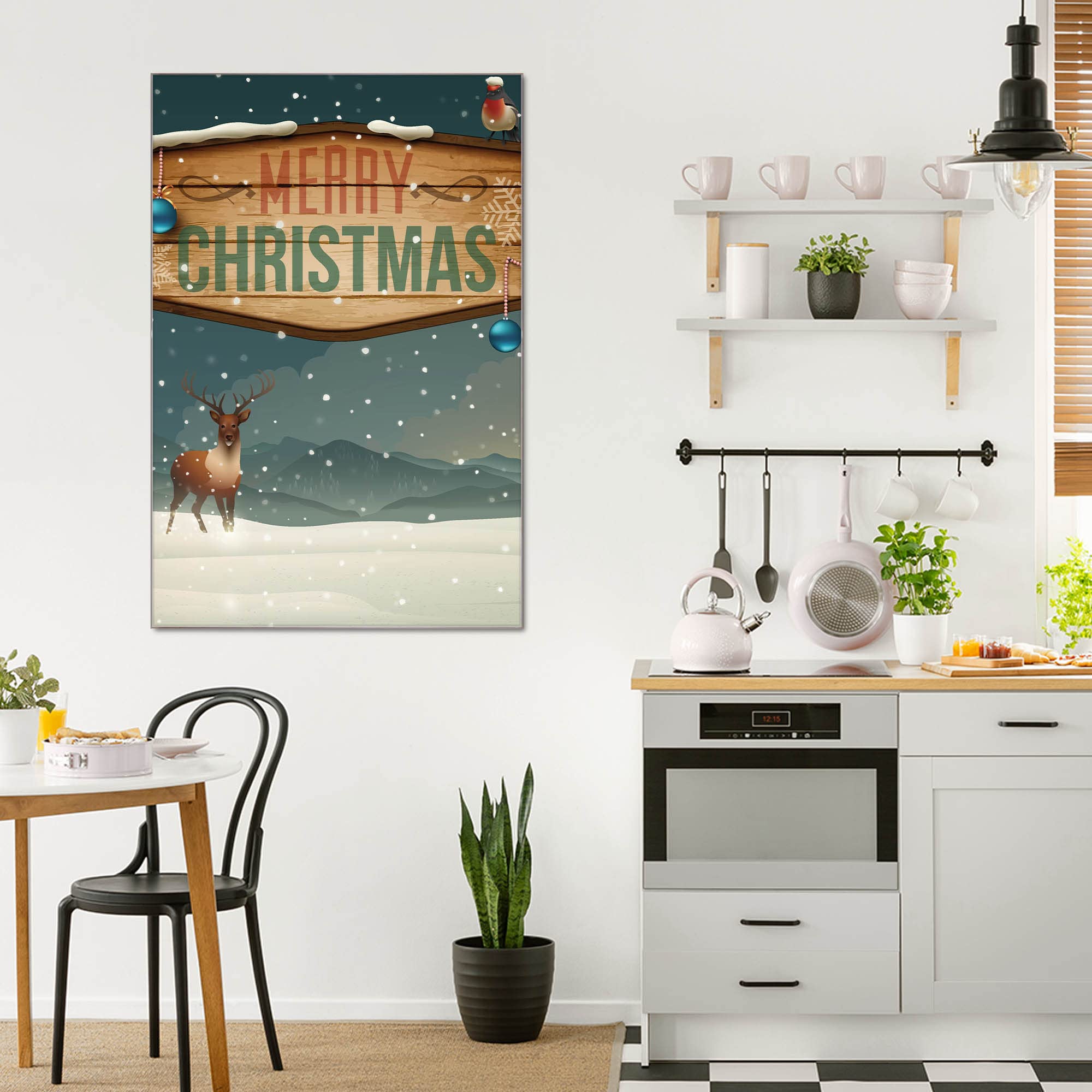 Banjado Magnettafel Glas 40x60cm Memoboard Weihnachtsland beschreibbar