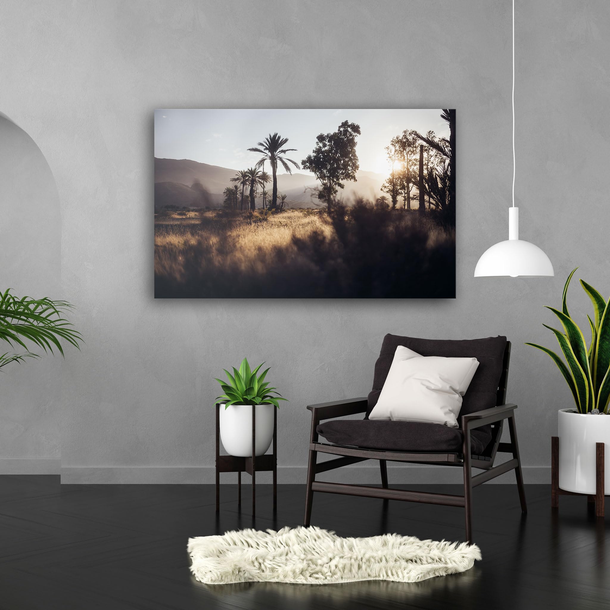 Hustling Sharks Wandbilder Palmenlandschaft Leinwand 40x30 Sonne