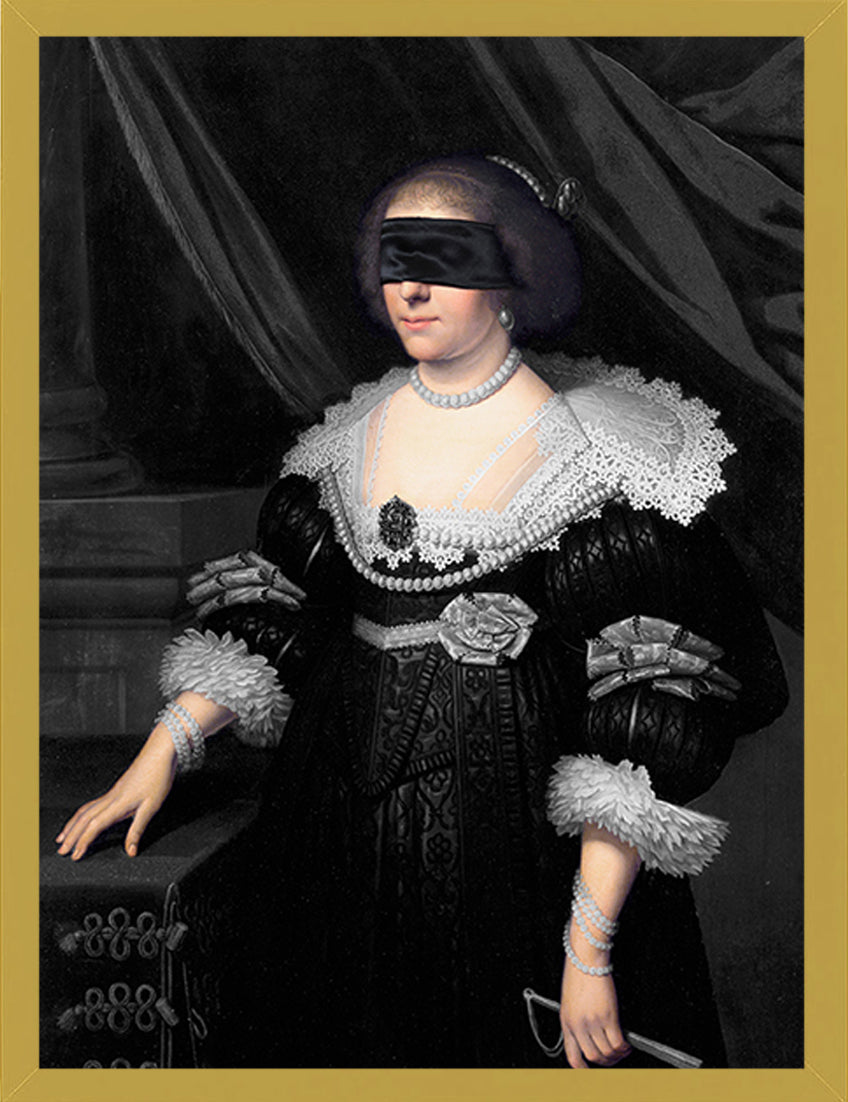 Mineheart Wall Art Blindfold 7 Leinwandbild 40x50cm Schwarz