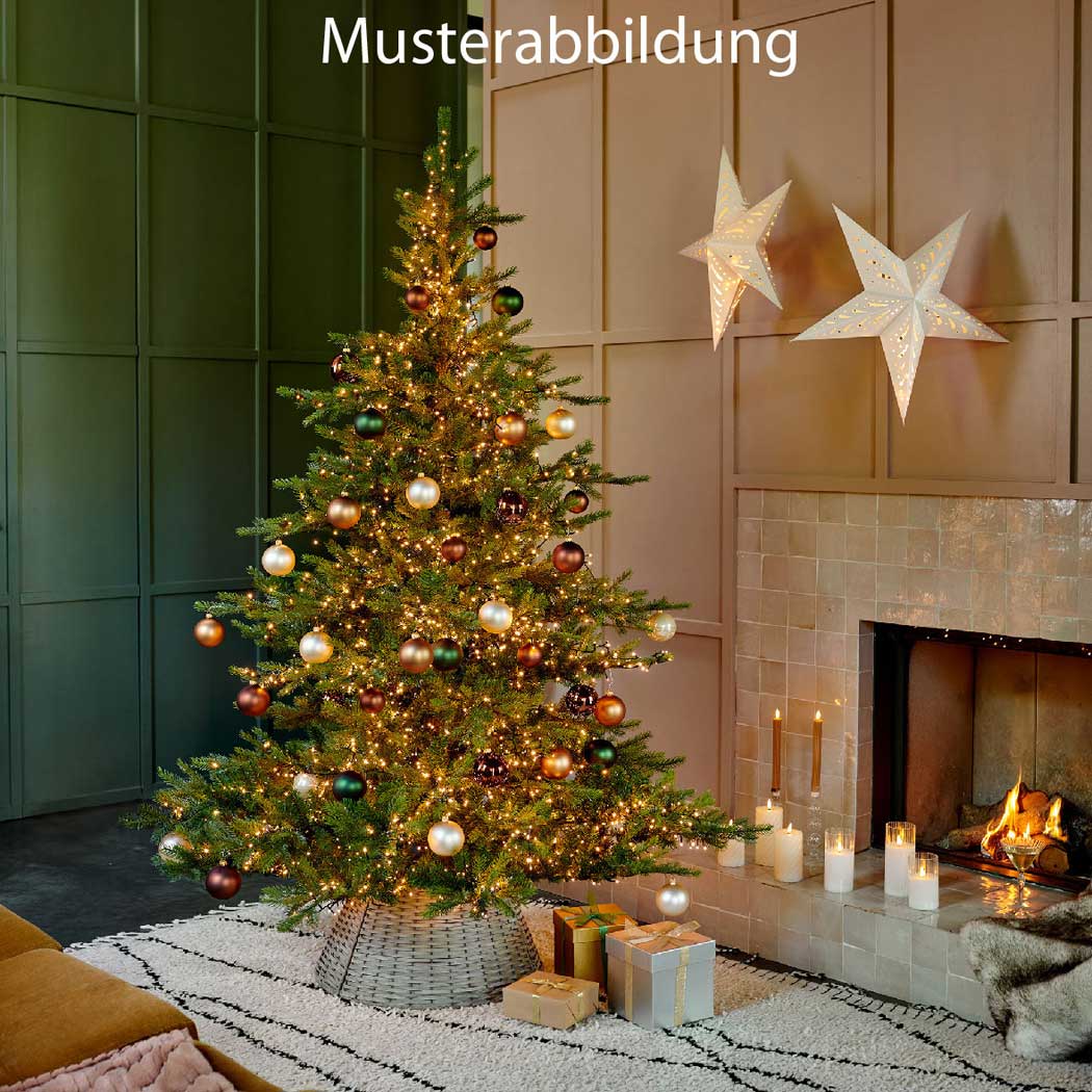 LS-LebenStil 3D Leuchtstern Papierstern Schwarz 60cm 10 LED