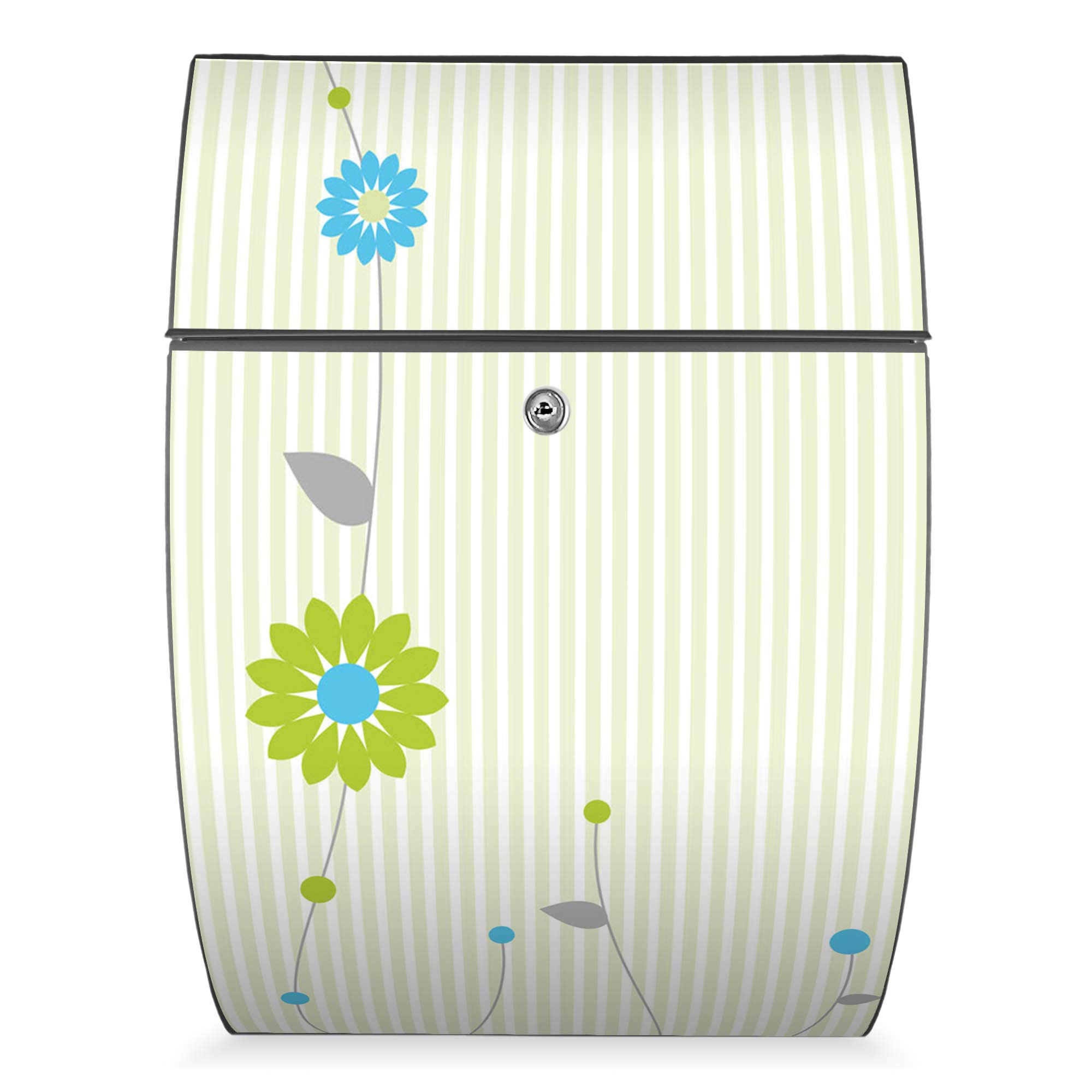 Banjado Briefkasten Riviera 46x33,5x13cm Zarte Blumen Anthrazit