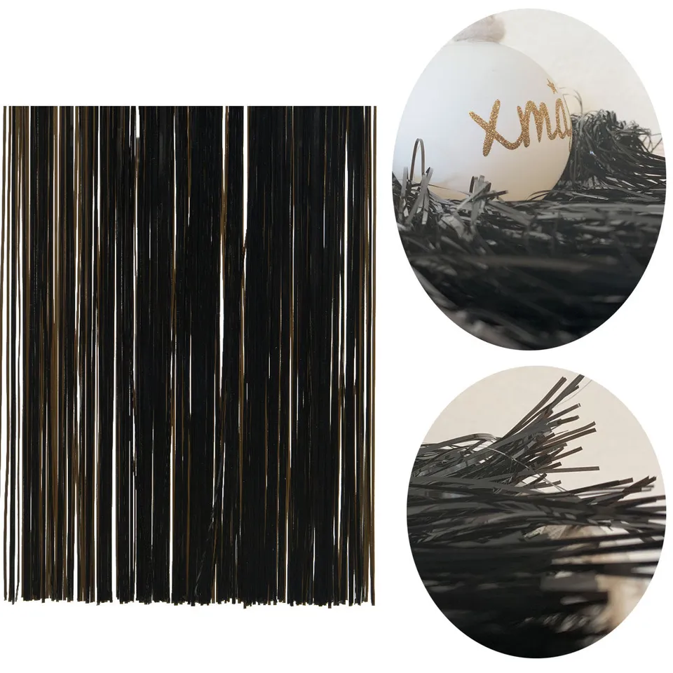 LS-LebenStil Vinyl-Lametta Schwarz 100x40cm Party