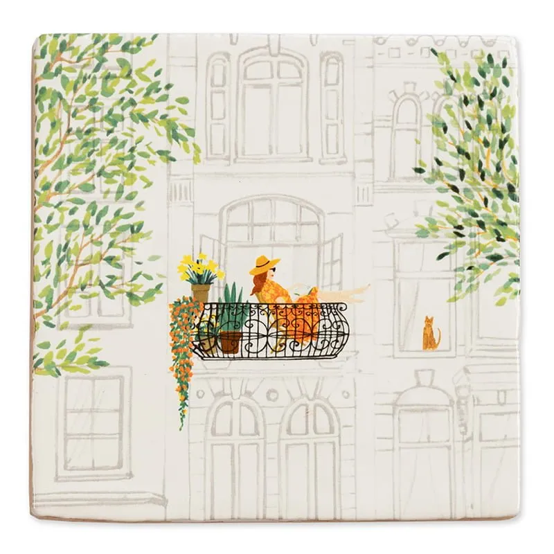 Storytiles Delft Blue Mijn favoriete plek Fliese 10x10 cm Spruch