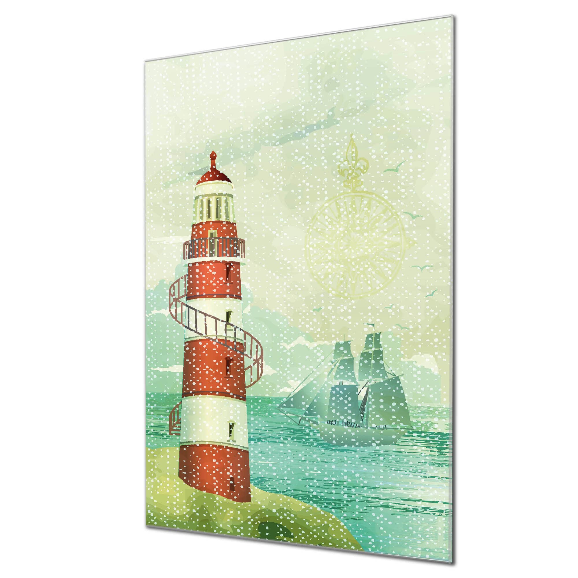 Banjado Glasboard Leuchtturm Sylt magnetisch 40x60cm beschreibbar
