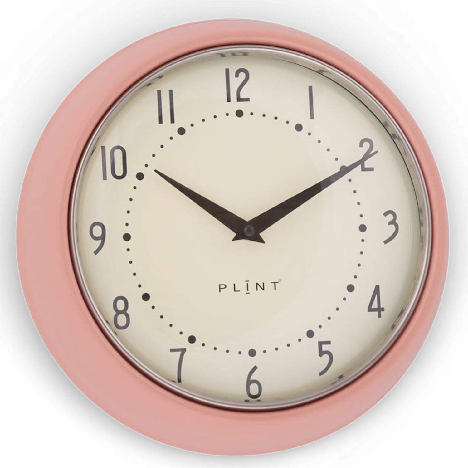 LS-LebenStil Wanduhr Creme-Rose 23cm Metall Vintage Retro