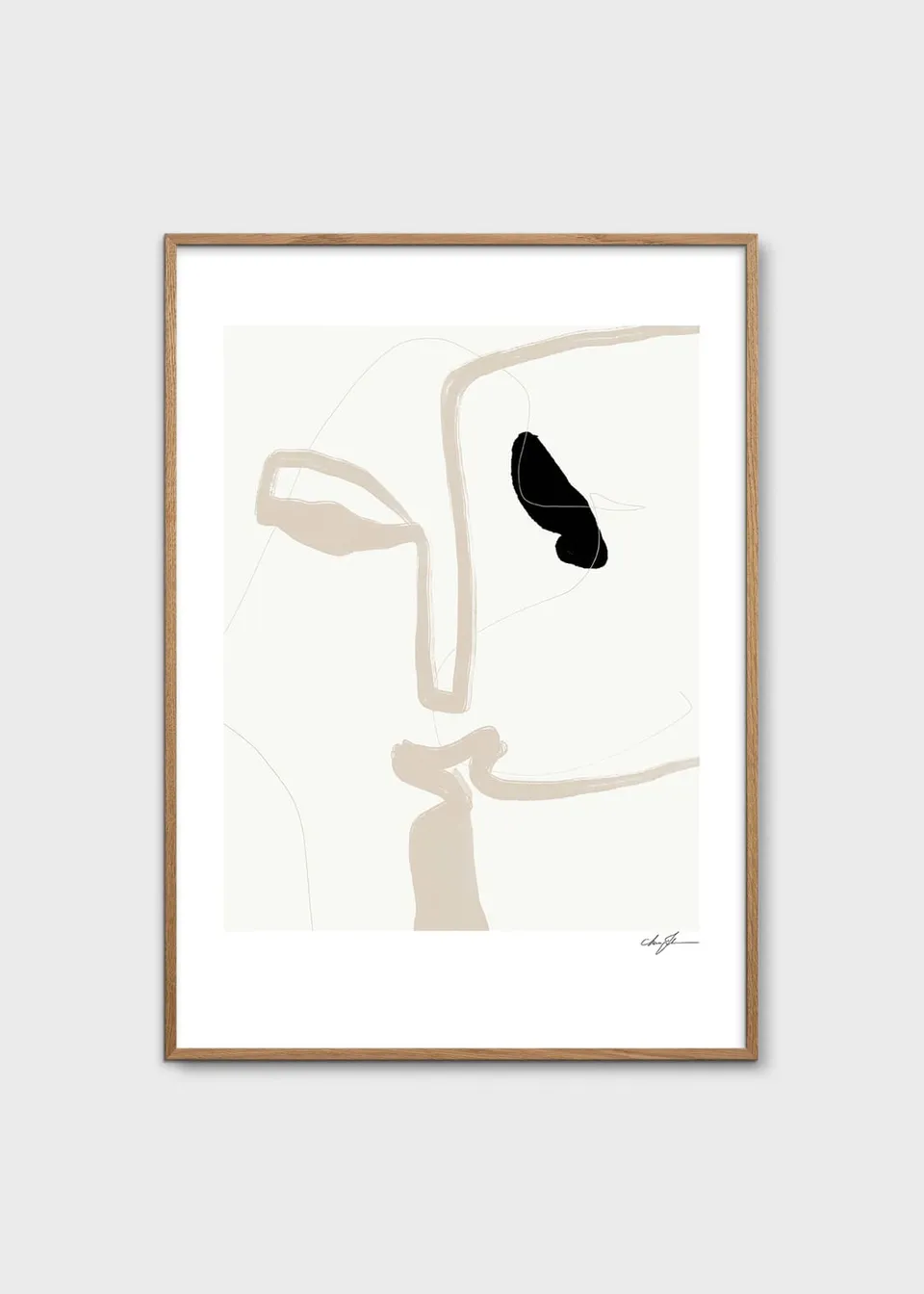 The Poster Club Art Prints Kiss Poster 30x40 cm beige