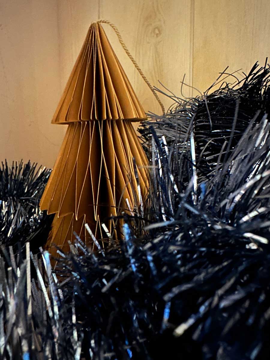 LS-LebenStil Papier Tannenbaum 2er Set grau braun 15cm